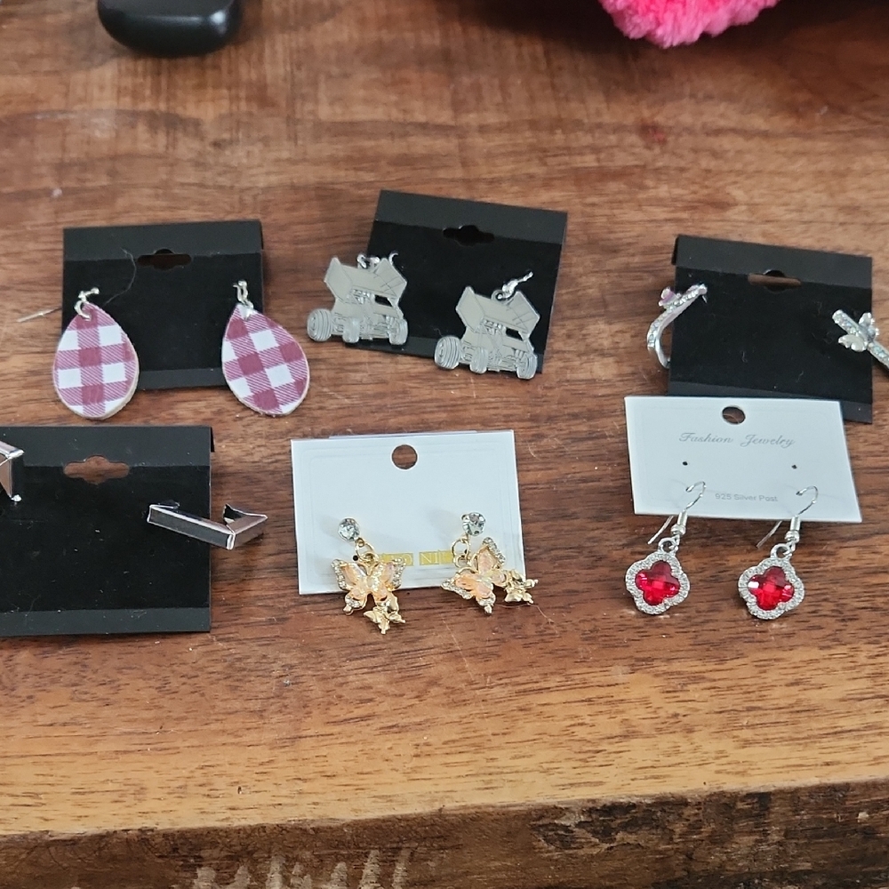Fashion Jewelry Assorted Earrings Set - Red, Gold, Silver